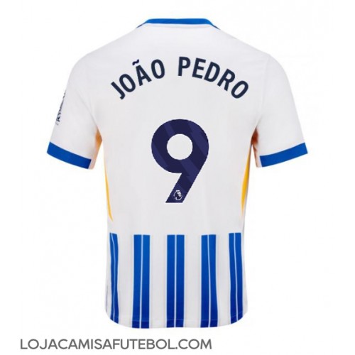 Camisa de Futebol Brighton Joao Pedro #9 Equipamento Principal 2024-25 Manga Curta